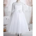 thumbnail image 3 of DPOIS Girls Lace Mesh Half Sleeves Wedding Flower Girl Dress, 3 of 7