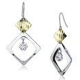 thumbnail image 1 of Women Gold & Rhodium Iron Earrings with AAA Grade CZ in Clear, 1 of 1