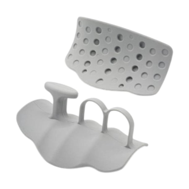 2 agarres para levantamiento de pesas, agarres flexibles antideslizantes para entrenamiento, barra de pesas sin dedos gris