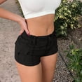 thumbnail image 2 of GUACER Womens Cargo Shorts Denim-Style High Waisted with Pockets Stretchy Casual Summer Shorts for Streetwear, 2 of 5
