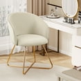 thumbnail image 5 of Furniliving Velvet Accent Chair Makeup Vanity Chair with Back Leisure Chair for Living Room,Khaki, 5 of 13
