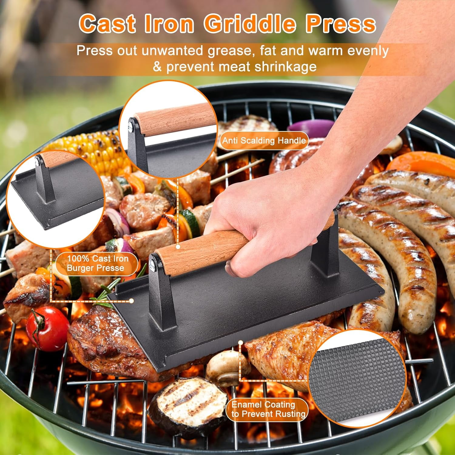 Griddle Accessories Kit, 24Pcs Grilling Accessories Set for Blackstone and Camp Chef, Flat Top Griddle Accessories Set with Scraper, Enlarged Spatulas, Basting Cover, White Elephant Gifts