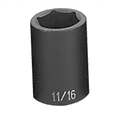 thumbnail image 2 of Grey Pneumatic 1/2" Drive x 11/16" Standard Socket, 2 of 2