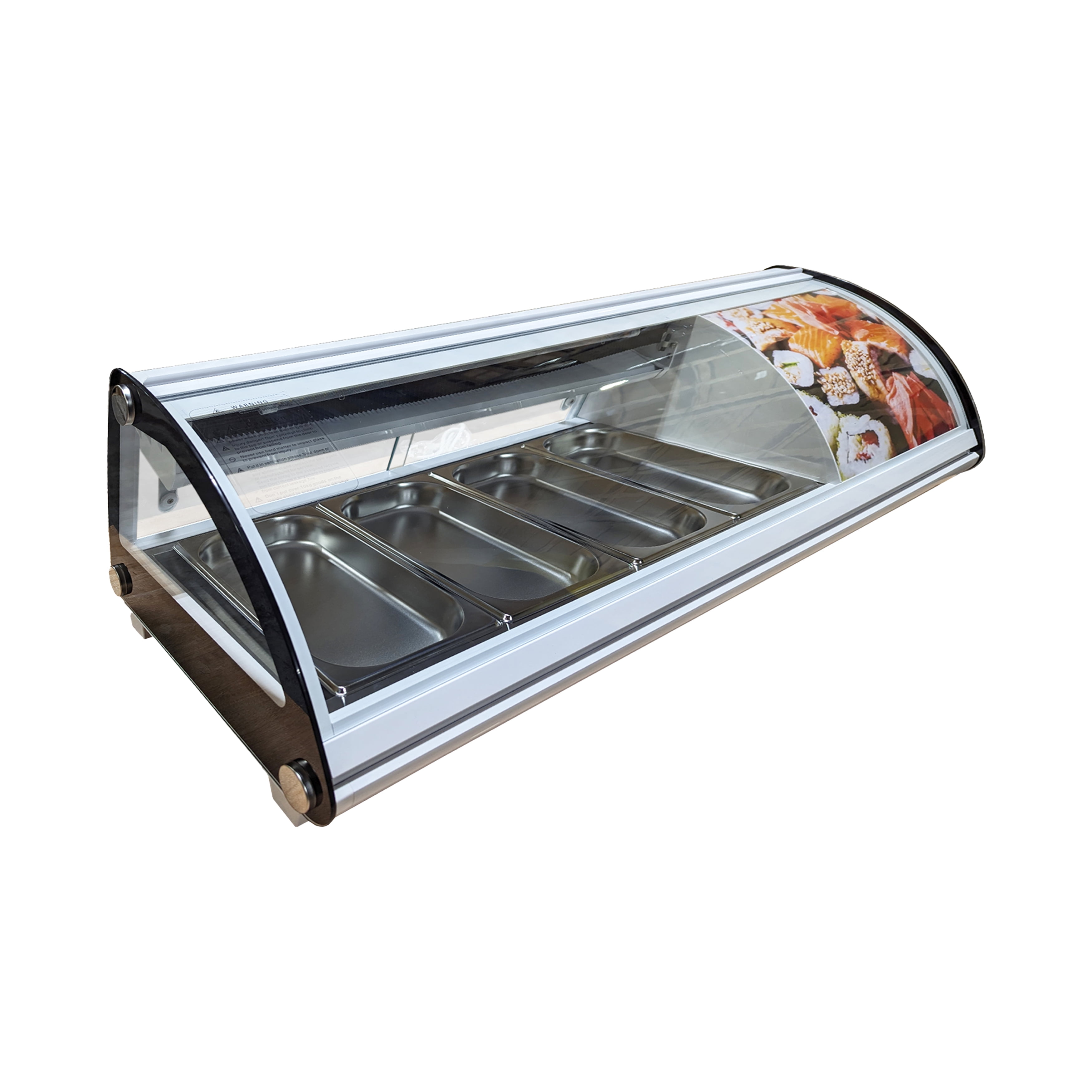 44.5'' Refrigerated Sushi Display Cooler Case Countertop 4 Pan Commercial Sushi Refrigerator