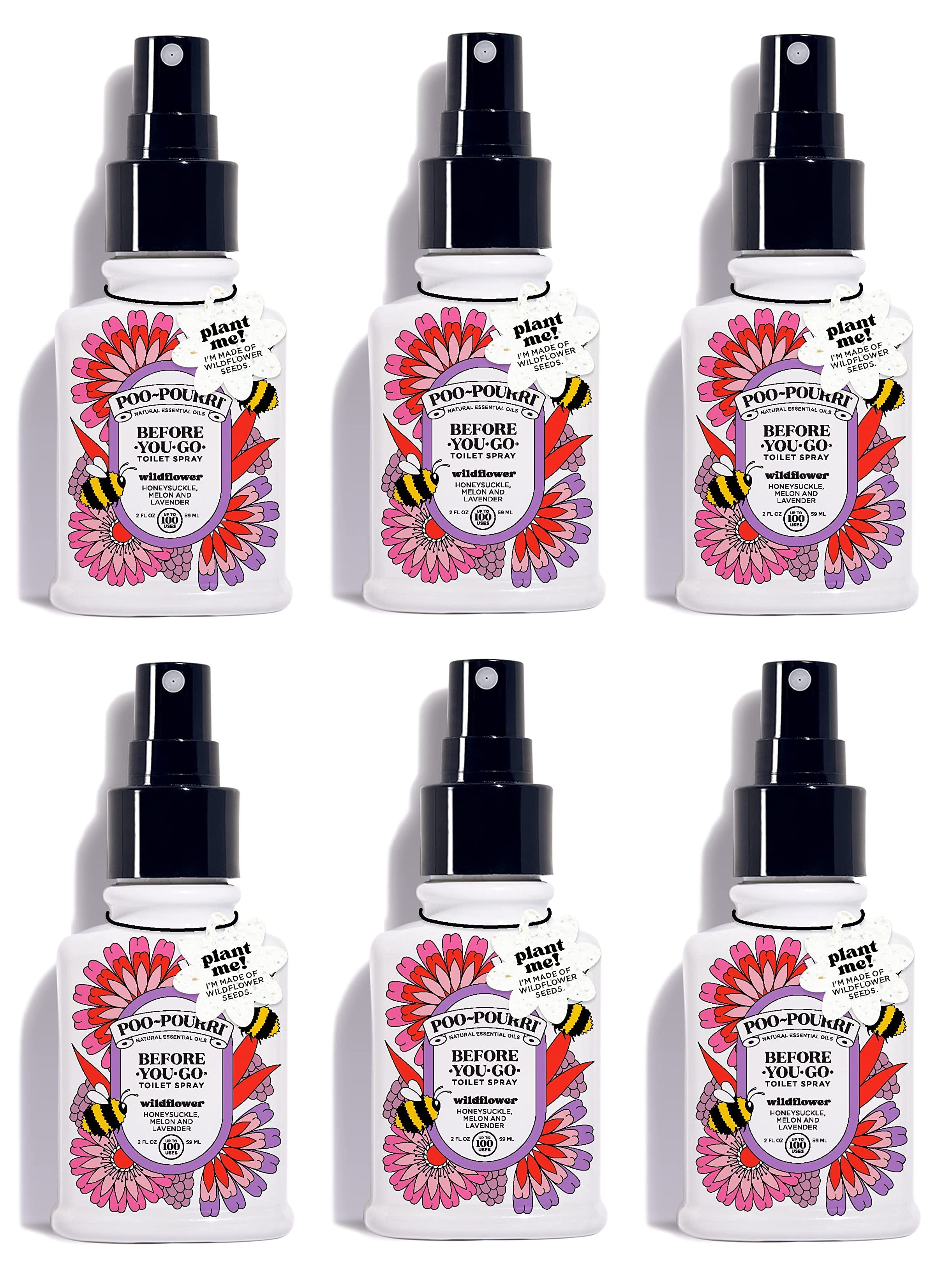 Poo-Pourri Before-You-go Toilet Spray, Wildflower Scent, Honeysuckle, Melon  and Lavender, Up To 100 Uses, 2 oz 