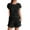 Black, variant on Seductiva Clothing 2 Piece Lounge Pjs Womens Pajama Set Cap Sleeve Set Tops and Ruffle Shorts Pj Sets Casual Sleepwear with Pockets