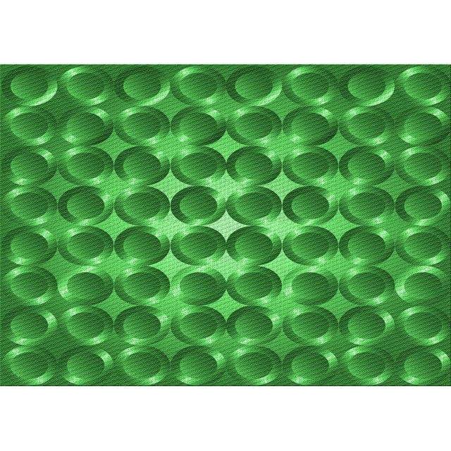 Ahgly Tapis Rectangulaire Lavable en Machine Vert Transitionnel, 2 Pieds x 5 Pieds