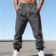 thumbnail image 5 of USNSM Men's Sweat Pants Loose Fit Joggers Casual Striped Pant Elastic Waist Sweatpants Drawstring Pockets Elastic Trousers Gray M, 5 of 9