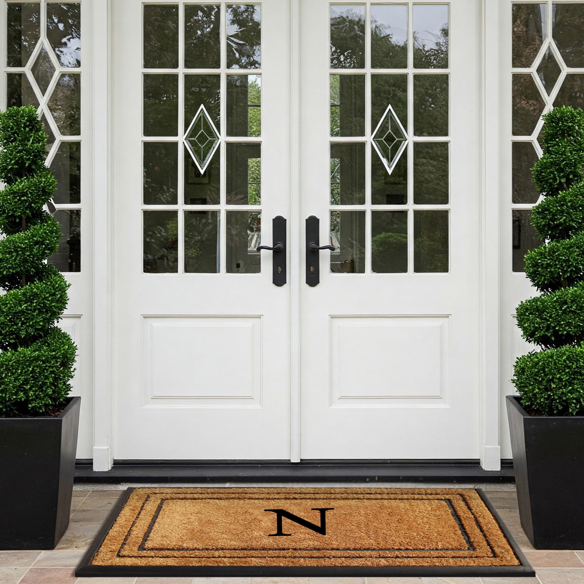 A1 Home Collections Natural Coir & Rubber Door Mat, Long-Lasting Entrance Doormats for Front Door, Thick & Non-Slip Durable Outdoor Entry Mat 30" x 60"