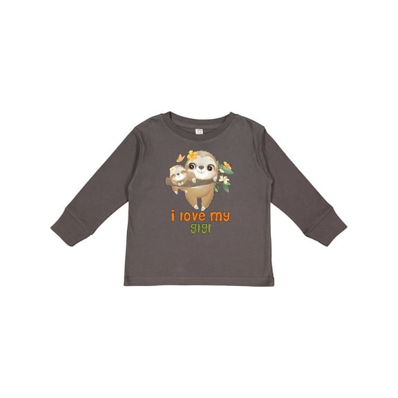 Inktastic Sloth I Love My Gigi Boys or Girls Long Sleeve Toddler T-Shirt