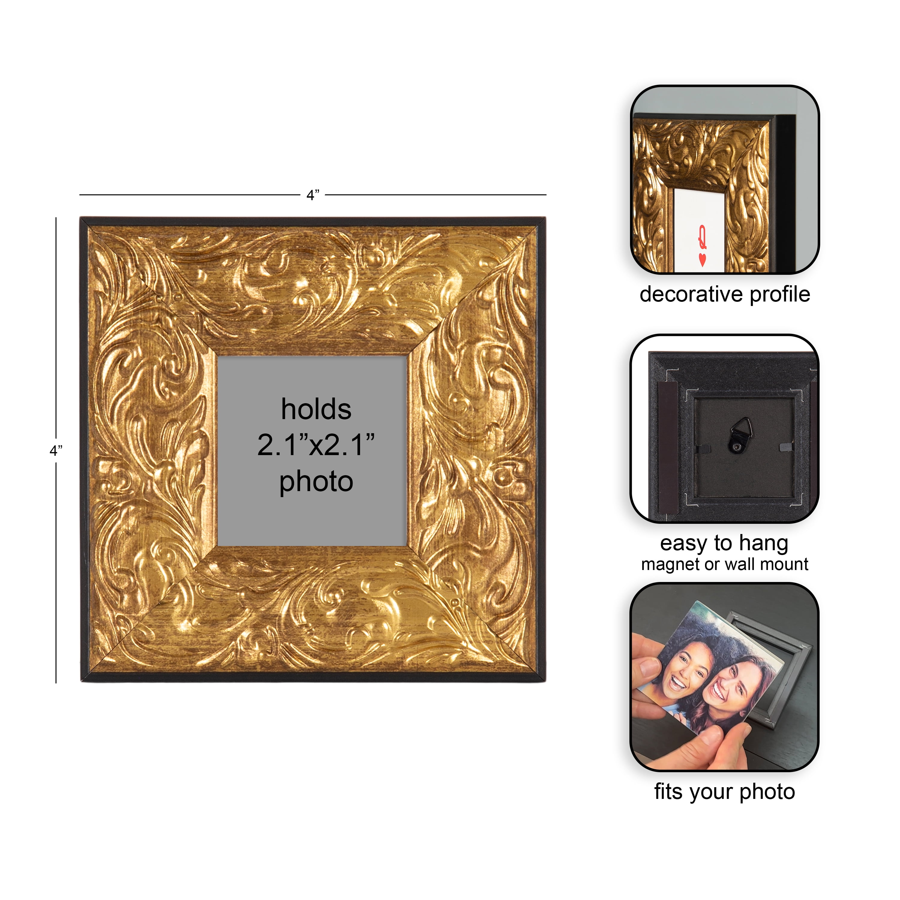 DesignOvation Cards 4" x 4" Magnetic Mini Art Prints by The Creative Bunch Studio (Set of 3)