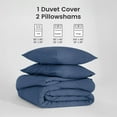 thumbnail image 6 of Sonive Washed Duvet Cover Set Queen, 3 Pieces Soft Cozy Textured Wrinkled Bedding Set, Navy, 6 of 9