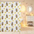 thumbnail image 2 of Erosebridal Kawaii Bug Bee Shower Curtain 72Wx84L,Lovely Floral Bathroom Shower Curtain,White Brown, 2 of 5