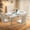 White, variant on Dining Table Set for 4, Lofka Modern Kitchen Table and 4 PU Leather Chairs for Breakfast Nook Small Spaces ,Black