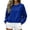 Blue #078, variant on Women Cropped Sweatshirts Crew Neck Sweatshirt Raglan Long Sleeve Pullover Rib Cuff Side Pocket Fall Tops, M