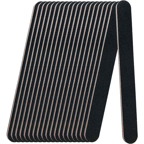 PCS 20 Pack 100/180 Grit Nail Files, Black Professional Reusable Emery Boards Nail File, Manicure Tool Suitable for Both Acrylic and Natural Nails