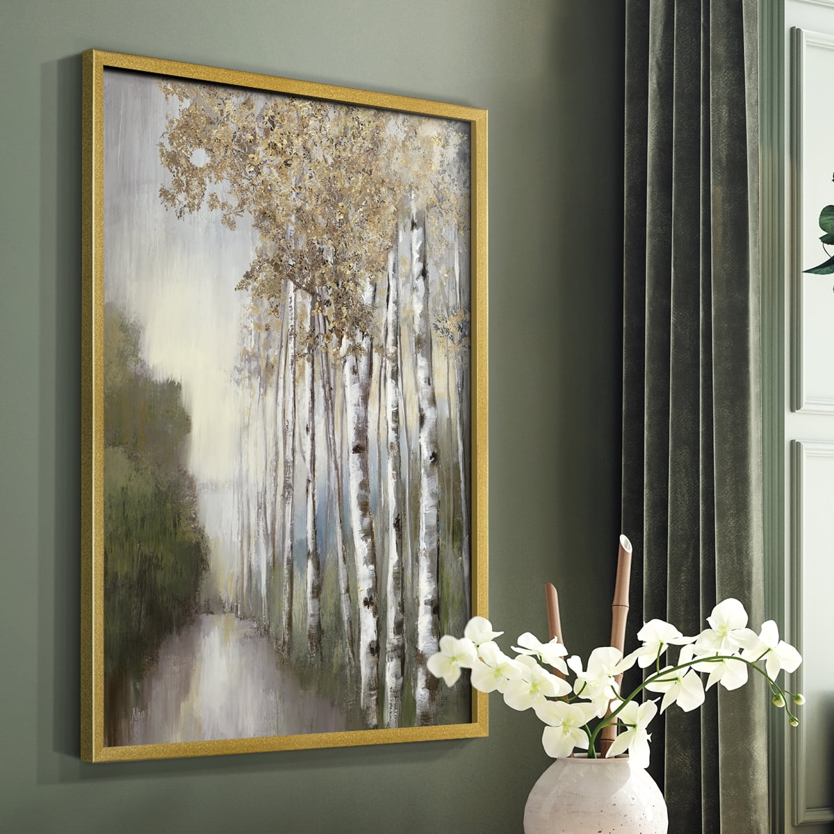 Woodland Walk Neutral Framed Print - Solid Wood in Single Picture Frame Solid Wood 2 Framed Print