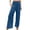 Blue, variant on Lisingtool Casual Pants for Women With Pockets Linen Pants Women Summer Wide Leg Pants Drawstring Elastic Waist Pants High Waisted Pants Casual Beach Trousers Blue
