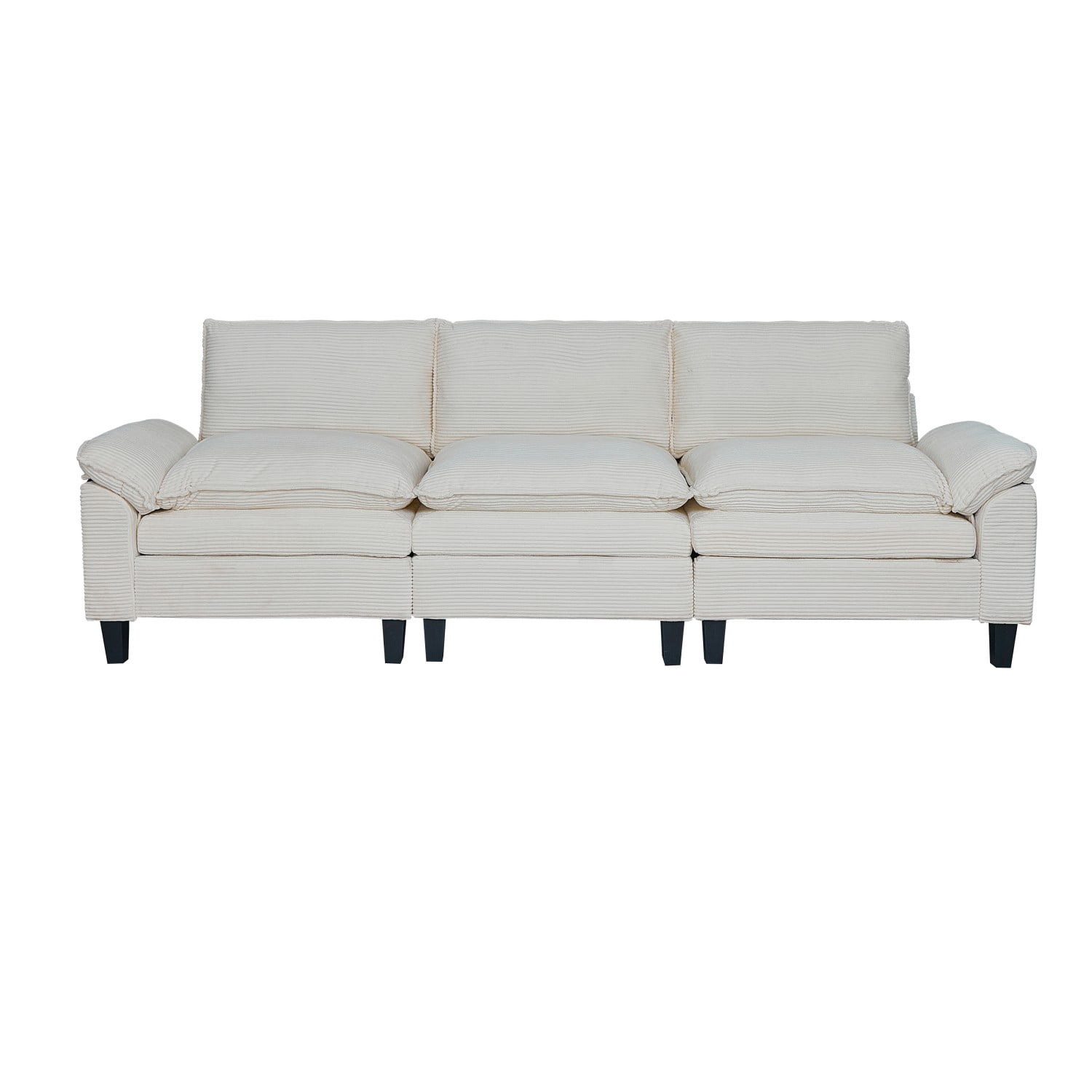 Gewnee Corduroy Fabric Modular Sofa Upholstered Modern Sofa, 3 Seater Comfy Couch for Bedroom and Living Room, Designed for Small Spaces, Apartment, Bedroom, Dorm, Office,