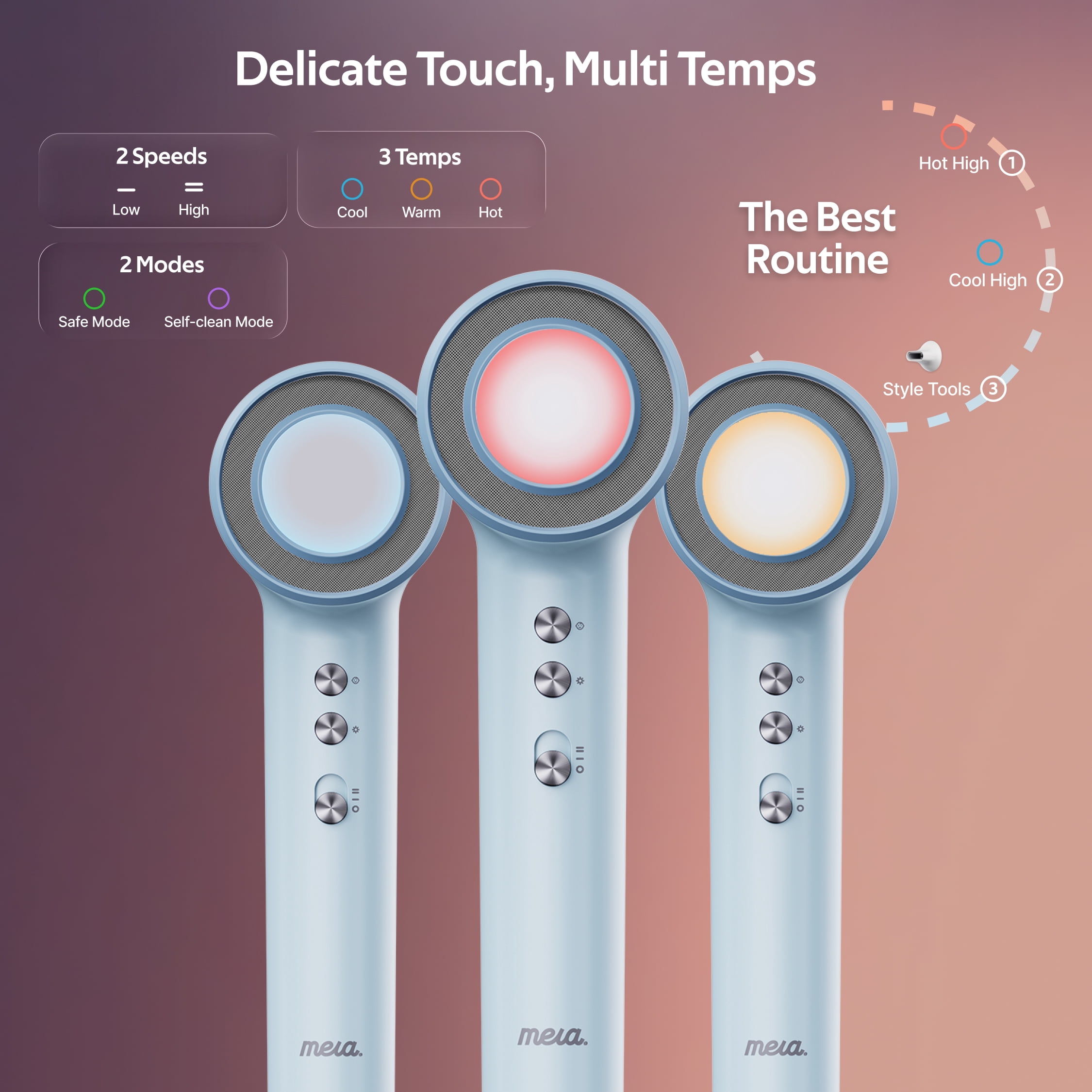 Mera Bi-Ionic High Speed Hair Dryer, Azure Mist
