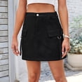 thumbnail image 6 of Deliqiba Women Cargo Mini Skirt Denim Jean Dress with Pocket Black XXL, 6 of 7