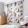 thumbnail image 2 of Yayeee Window Curtains Light Filtering 63"x52" Grommet Panel Pair Home Living Room Decor, Rainbow Starts Pattern, 2 of 7