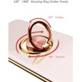 thumbnail image 4 of Designed for Samsung Galaxy S21 Ultra 5G Case 6.8 in 2021, Soft Silicone TPU Edge Plating Finger Ring Holder Kickstand Shockproof Protective Bumper Cover - Beige, 4 of 14