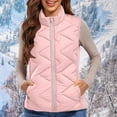 thumbnail image 2 of Sexlip Women's Winter Sleeve Puffer Vest Lightweight Zip Padded Gilet Warm Puffy Vest Pocket Coat Cotton Vest Jacket Top Pink XL, 2 of 9