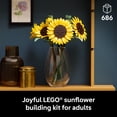 thumbnail image 4 of LEGO Botanicals Sunflower Bouquet Building Set for Adults, Ages 18+ - Gift for Mothers Day - Artificial Flowers for Home Office, Bedroom or Desk Decor - 11502, 4 of 9