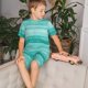thumbnail image 4 of Balery Teal Turquoise Conjunto de Pijama Infantil de Manga Corta con Estampado – Ropa de Dormir de Algodón Suave-3X-Large, 4 of 6