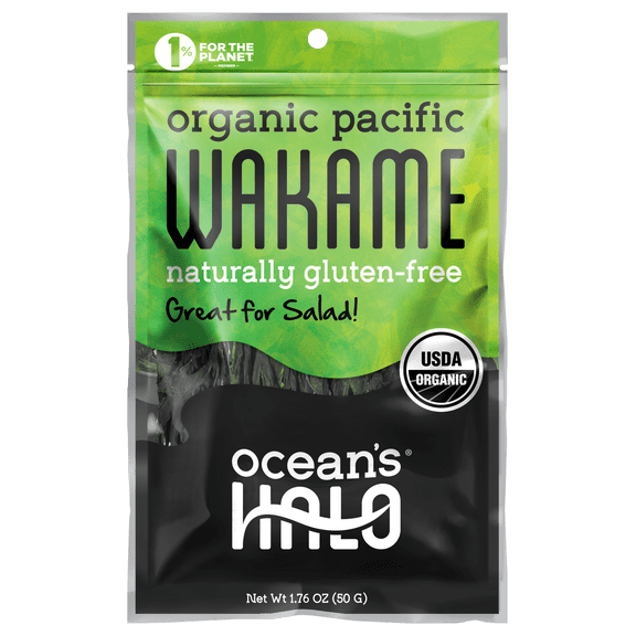 Ocean's Halo Organic Pacific Wakame Seaweed, Great for Seaweed Salad, Shelf-Stable Dried, 1.76 oz
