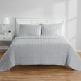 thumbnail image 4 of Mainstays Solid Textured Box Crinkle Quilted Pillow Sham, Silver, Standard/Queen, Soft Wash, 2 Pack, All Ages, 4 of 6