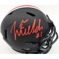 thumbnail image 2 of Justin Fields Autographed Ohio State Buckeyes Eclipse Black Speed Mini Helmet Beckett BAS 189796, 2 of 2
