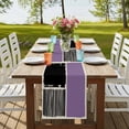 thumbnail image 4 of Table Runners 72 Inches Long Dress Scarves, Purple Black Farmhouse Kitchen/Dining Table Runner, Coffee Tablerunners, Farmhouse Striped Modern Abstract Art 18x72 Inch, 4 of 9