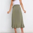 thumbnail image 6 of Leesechin Skirt for Women Flowing Casual Elastic Waist One-Piece Lace Up Skirt Irregular Hip Pack Solid Color Skirt, 6 of 7