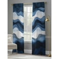 thumbnail image 4 of Abstract Mountain Sheer Curtains 108 Inches Long 2 Panels Watercolor White Navy Texture Nature Light Filtering Semi Sheer Window Curtains Drapes for Bedroom Living Room 52"x108", 4 of 7