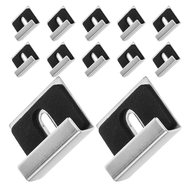 RENACLIPY 12Pcs Glass Clamp Bathroom Mirror Clips Silver Heavy Duty Stable Support Prevents Sliding