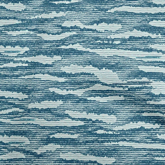 oneOone Cotton Cambric Teal Blue Fabric Abstracts Sewing Material Print Fabric By The Yard 42 Inch Wide-W3