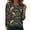 Army Green #033, variant on Mardi Gras Shirts Womens Sequins Crew Neck Holiday Tunic Tops Long 3/4 Sleeve Glitter Green Graphic Tee Purple M