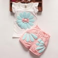thumbnail image 5 of THDHVS Girls Summer Outfits,Casual Short Sets for Kids,Baby Girl Short Sleeve Summer Set Flying Sleeve Set Two-piece Set Of Clothes Pink 6-9 Months, 5 of 7