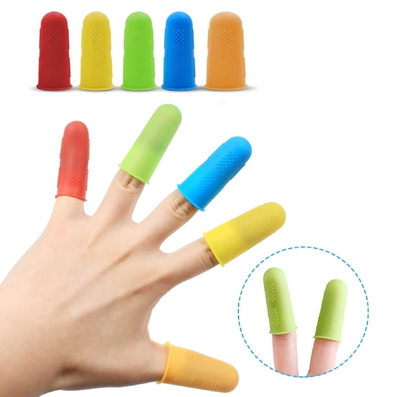 XIRQI 3/5/12Pcs Silicone Finger Cot Protector Sleeve Cover Anti-cut Anti-slip Gloves