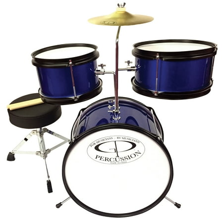 GP Percussion GP40BL 3-Piece Promotional Junior Drum Set in Blue