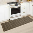 thumbnail image 2 of Hasoo Washable Rug Imitation Braided Print Non Slip 2' x 6' Runner for Living Room Solid Printed Textured Rug Farmhouse Carpet for Bedroom Dining Room, Brown, 2 of 6
