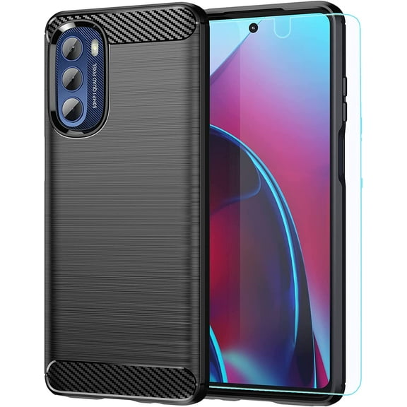 Moto G Stylus 5G 2022 Case, Non-Slip Shock-Absorption TPU Bumper, Soft Rubber Protective Cover, Black