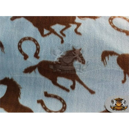 Mountain Horse Diamond Fleece - Fleece Printed Fabric * HORSE SHOES * / 58