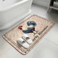 thumbnail image 2 of Front Door Mat 15.7"x23.6", Early Rooster Non Slip Backing & Low Profile Doormats, Absorbent Muddy Dirt Trapper Door Mats for Front Back Door Entryway All-Weather Pink Spring Farmhouse Leaves Burlap, 2 of 9