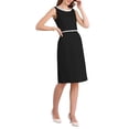 thumbnail image 4 of Vestido de lápiz sin mangas con cuello barco de strass para mujeres Inspire Chic 2XL negro, 4 of 4