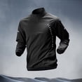 thumbnail image 4 of Sun Shirts for Men Long Sleeve UV Protection Tshirt Athletic Quarter Zip Pullover Stand Neck Quick Dry Lightweight Hiking Tops Black L, 4 of 8