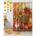 thumbnail image 3 of Fall Harvest Shower Curtain Set ，Waterproof Fabric Shower Curtains Orange Sunflower Pumpkin Maple Leaf Pomegranate Shower Curtains for Bathroom,Bathroom Decor 72"x78", 3 of 7
