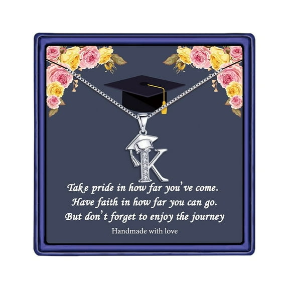 TINGN Graduation Gifts for Her 2024 Initial Necklaces Meaningful Cap Pendant Initial Graduation Friendship Gifts for Women